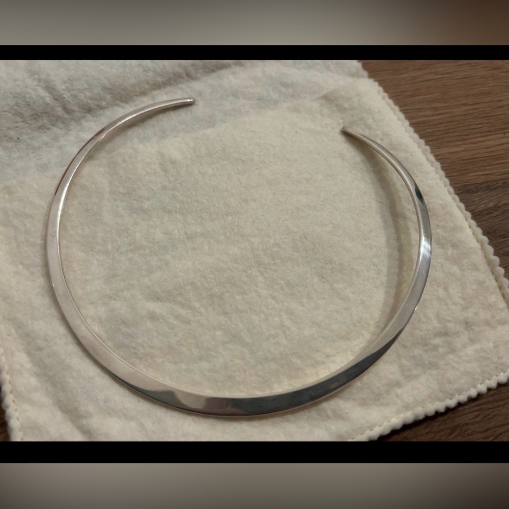 Authentic Gucci Sterling Silver Torque Choker Necklace 925 Minimalist Collar - Picture 5 of 5